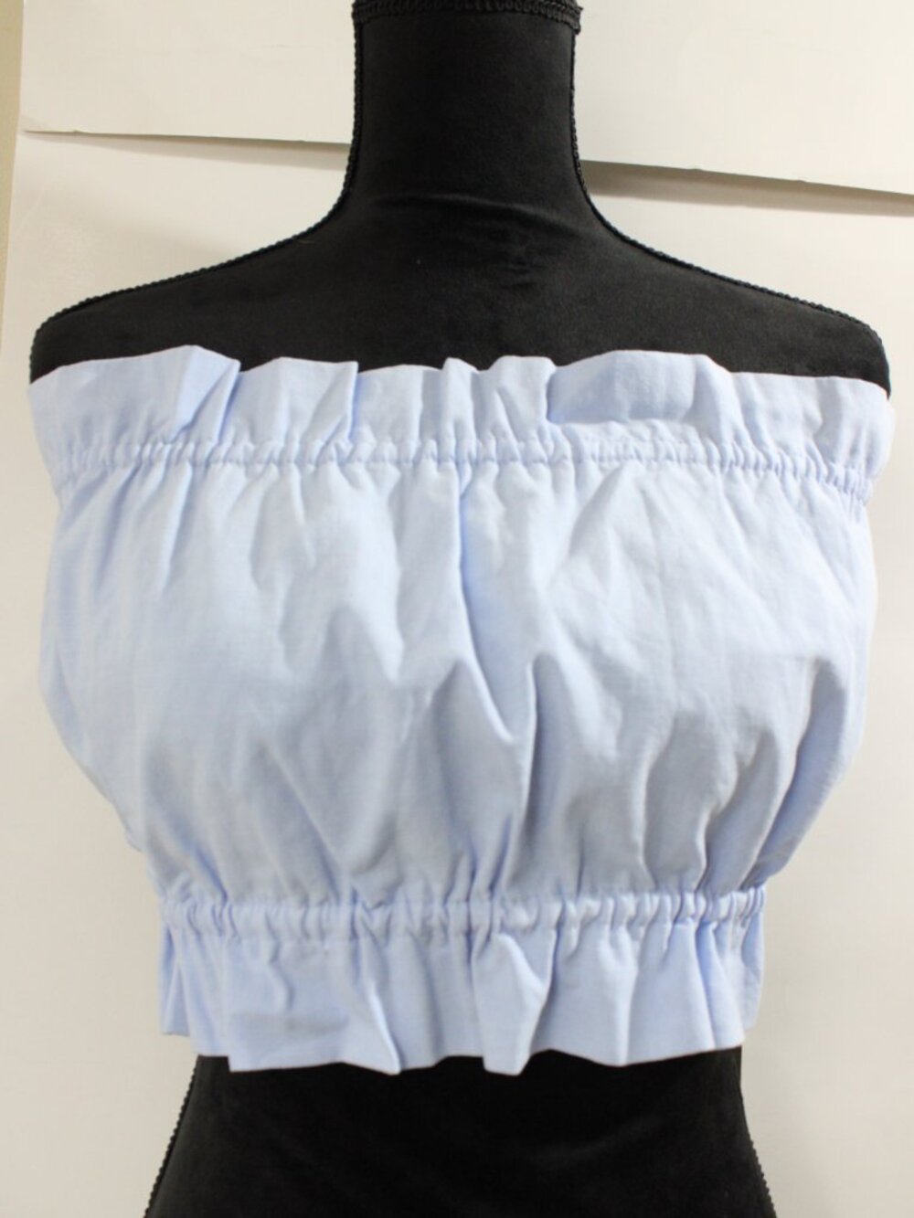 Paper Moon Light Blue Strapless Top with Ties. Size Medium